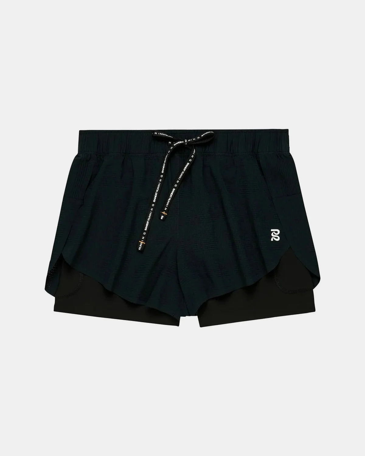WOMEN COOLGRID 2-IN-1 RUN SHORTS - BLACK