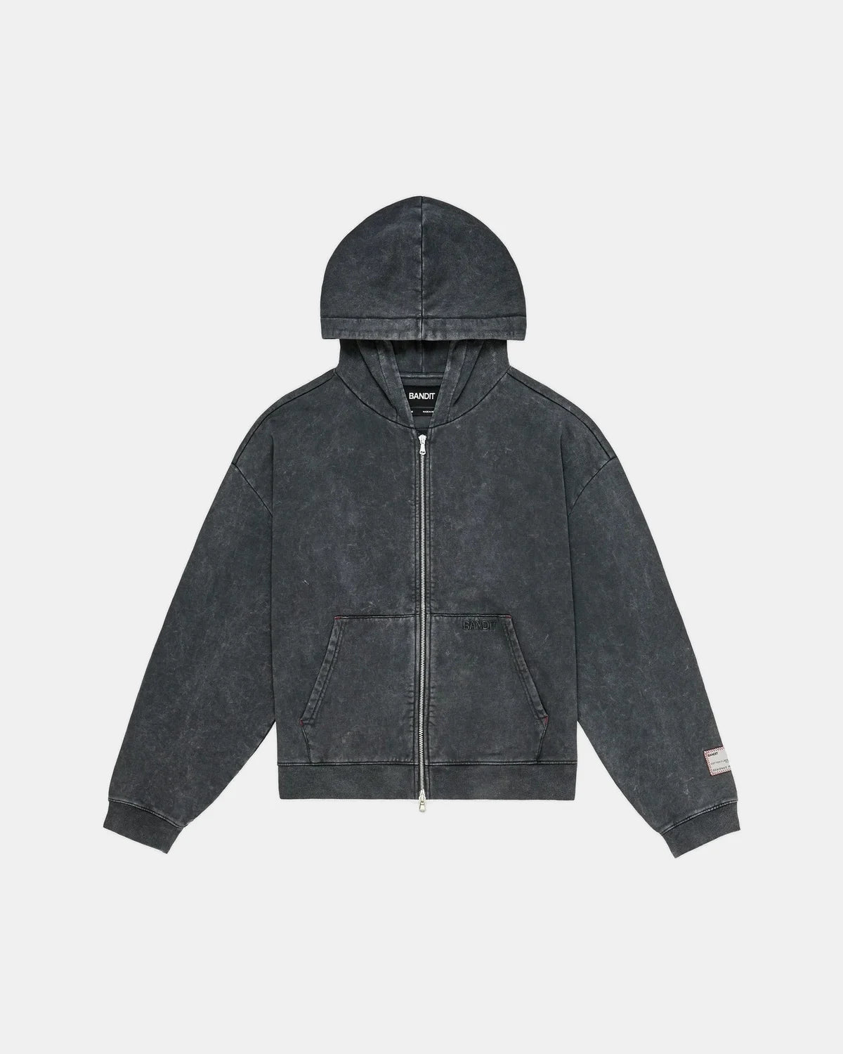 CHROMA WASH 2-WAY ZIP HOODIE - BLACK CHROMA WASH