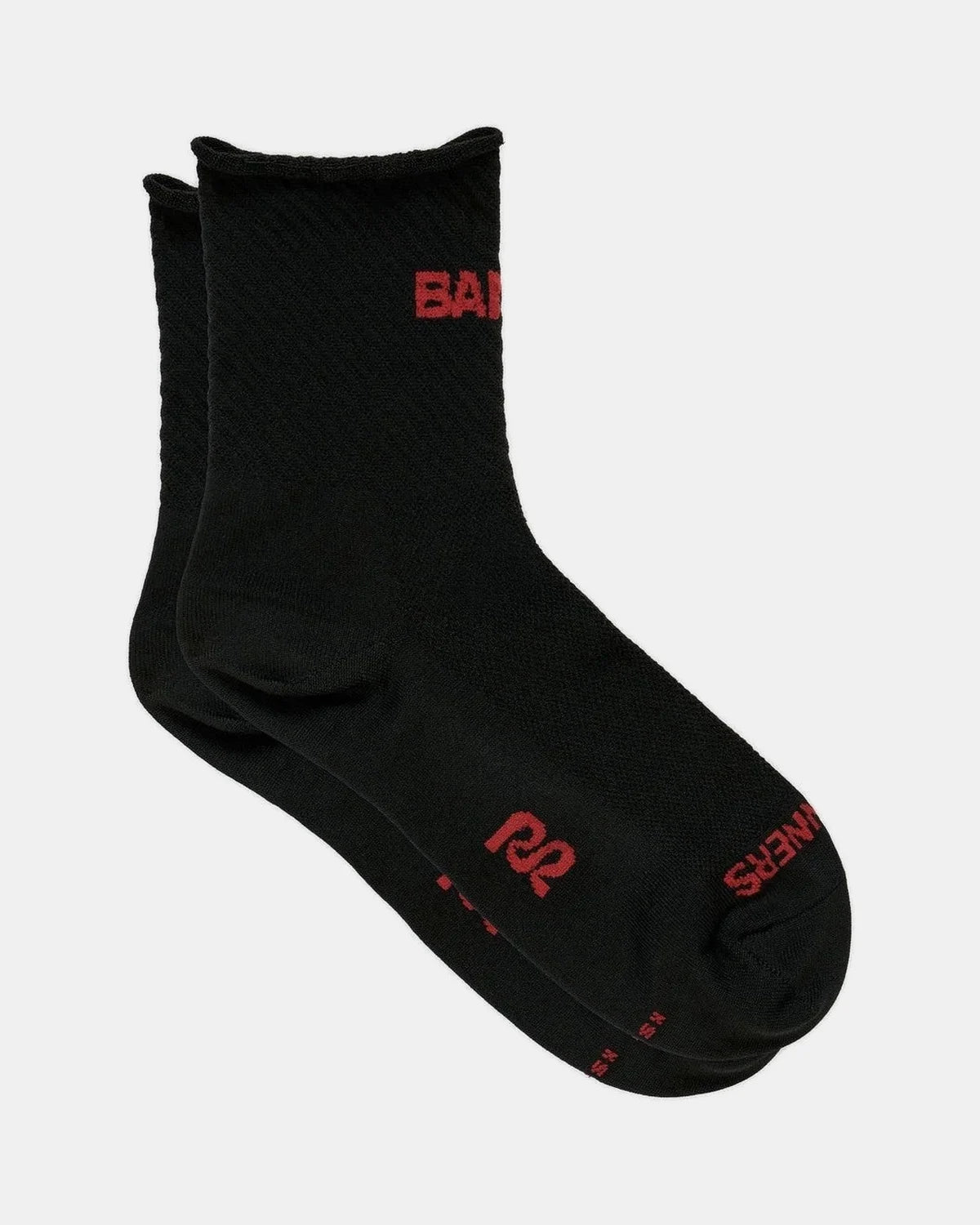 LITE RUN RIBBED QUARTER SOCK - BLACK WITH OXIDE RED