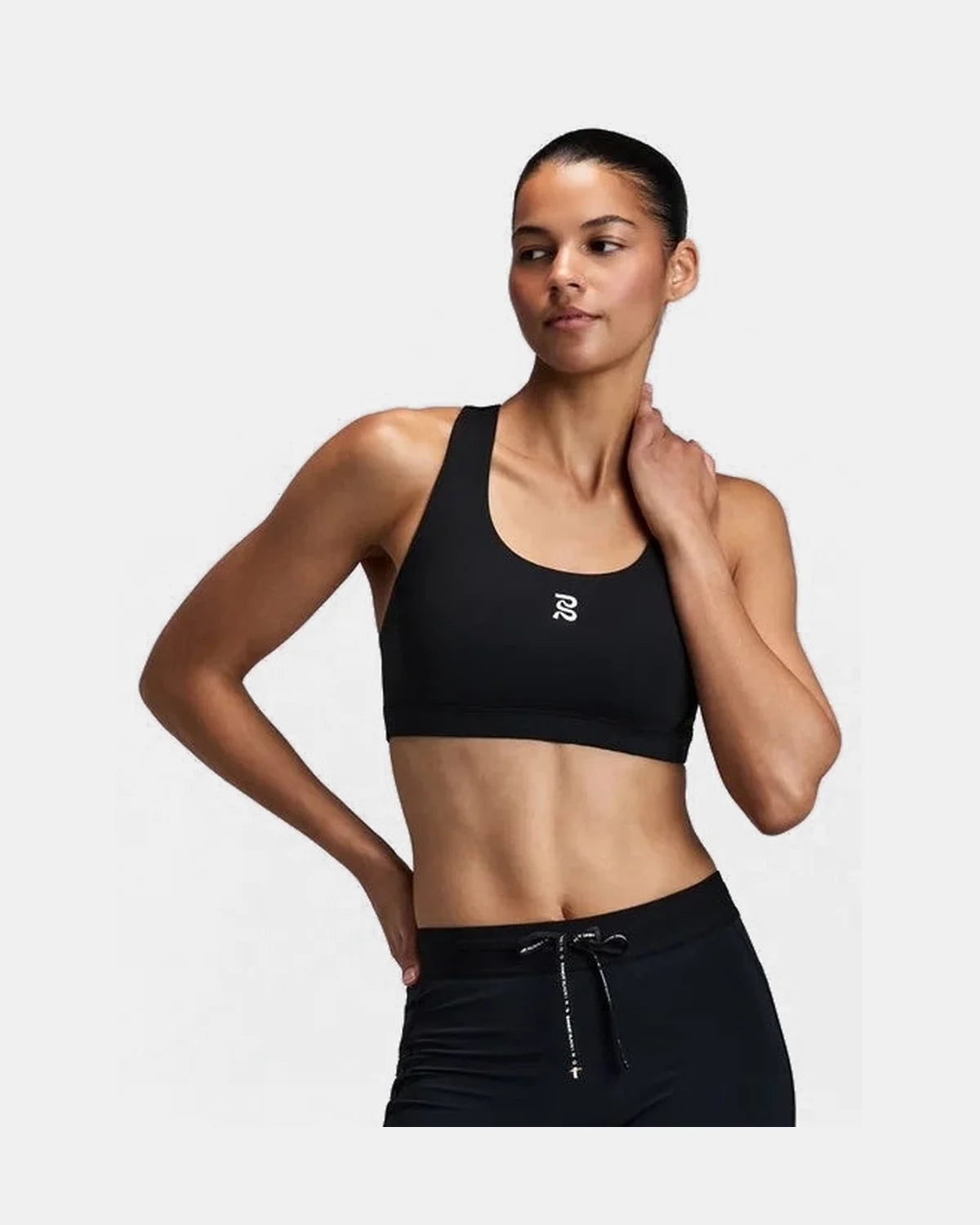 WOMEN STAMINA SCOOP NECK RUN BRA - BLACK